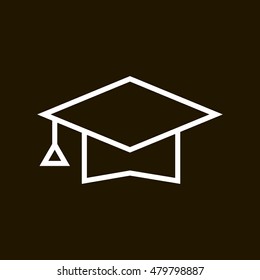 Graduation cap icon. Graduation cap sign.
