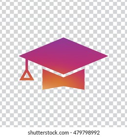 Graduation cap icon. Graduation cap sign.