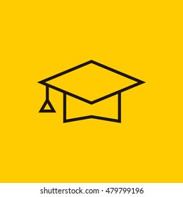 Graduation cap icon. Graduation cap sign.