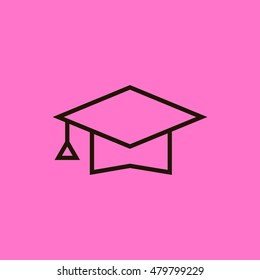 Graduation cap icon. Graduation cap sign.