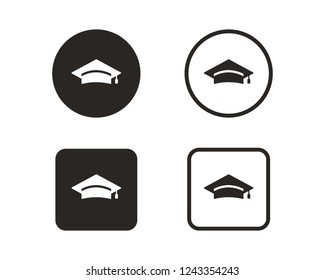 Graduation cap icon sign symbol