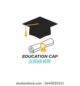 Graduation cap icon and silhouette vector