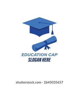 Graduation cap icon and silhouette vector