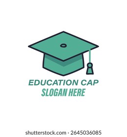 Graduation cap icon and silhouette vector