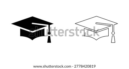 Graduation Cap icon, Graduation Cap Silhouette Vector