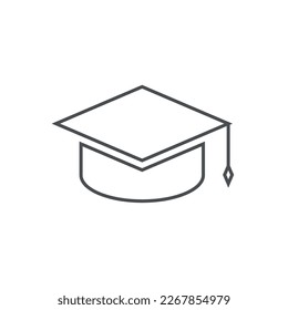 Graduation cap icon. Simple illustration of graduation cap vector icon for web