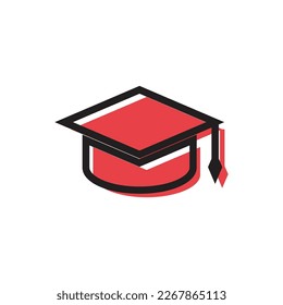 Graduation cap icon. Simple illustration of graduation cap vector icon for web