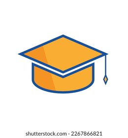 Graduation cap icon. Simple illustration of graduation cap vector icon for web