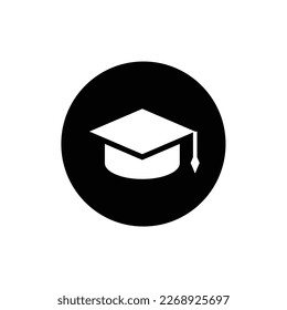 Graduation cap icon. Simple illustration of graduation cap vector icon for web