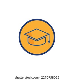 Graduation cap icon. Simple illustration of graduation cap vector icon for web