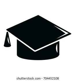 Graduation cap icon. Simple illustration of graduation cap vector icon for web