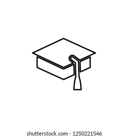 graduation cap icon. Simple outline vector of Education set for UI and UX, website or mobile application