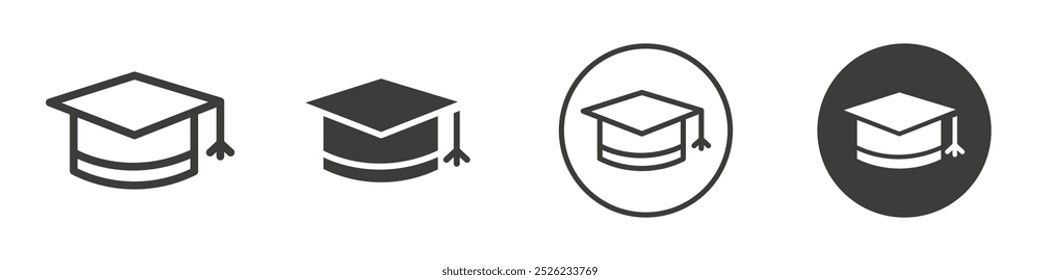 Graduiertenkappensymbol Einfache Kontur, Vektorlogo