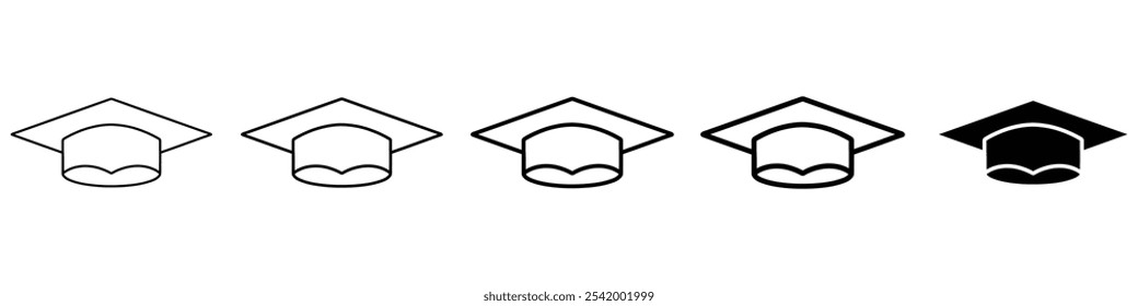 ícone da tampa da graduação Simples esboço ilustração