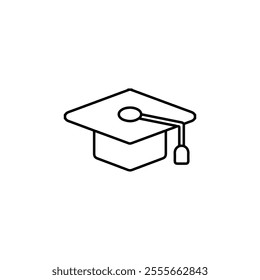 graduation cap icon simple thin line logo symbol sign