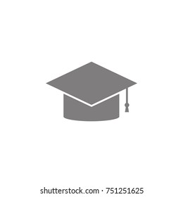 Graduation cap icon. Simple web black icon, can be used as web element icon on white background