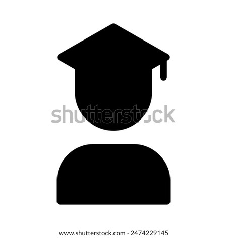 Graduation cap icon. with a soild style. Suitable for use on websites, UI and mobile apps.