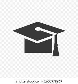 Graduation cap icon. Stock vector illustration isolated on white background.
