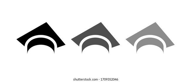 Graduation cap icon stock vector illustration flat design.