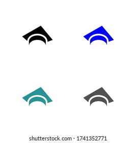 Graduation cap icon stock vector illustration flat design.