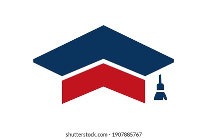 Graduation Cap Icon. Student Hat Outline and Filled Vector sign