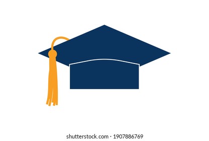 Graduation Cap Icon. Student Hat Outline and Filled Vector sign