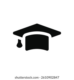 Graduation cap icon. Student hat, academic cap, education symbol. Vector illustration.
