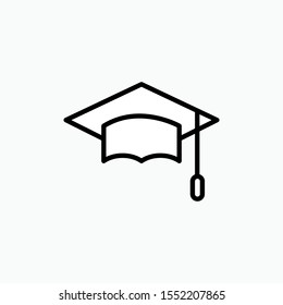 Graduation Cap Icon. Success  Illustration As A Simple Vector Sign & Trendy Symbol for Design, Websites, Presentation or Application.