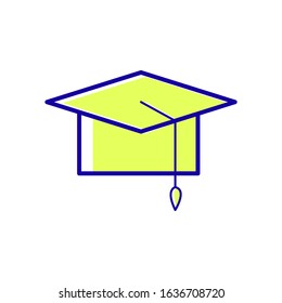 Graduation Cap Icon. Success Illustration As A Simple Vector Sign & Trendy Symbol for Design, Websites, Presentation or Application.