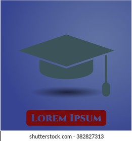 Graduation cap icon or symbol