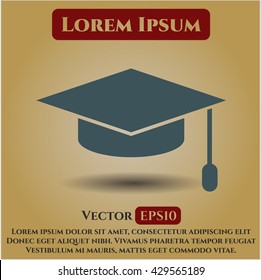 Graduation cap icon or symbol