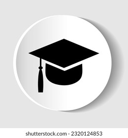 Graduation cap icon symbol Flat vector illustration for graphic and web design.