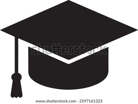 Graduation Cap Icon, A Symbol of Flat vector illustration for graphic and web design.