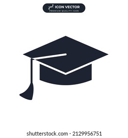 Graduation cap icon symbol template for graphic and web design collection logo vector illustration