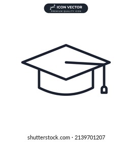 graduation cap icon symbol template for graphic and web design collection logo vector illustration