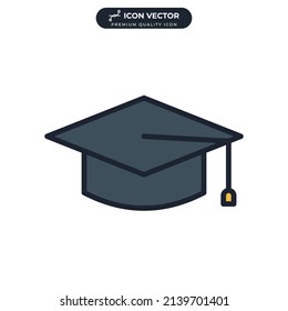 graduation cap icon symbol template for graphic and web design collection logo vector illustration