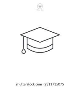 Graduation Cap Icon symbol template for graphic and web design collection logo vector illustration