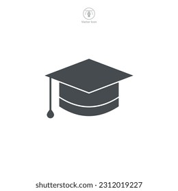 Graduation Cap Icon symbol template for graphic and web design collection logo vector illustration