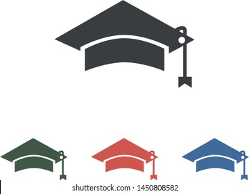 Graduation cap icon symbol vector