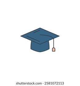 Graduation Cap icon symbol vector illustration isolated on white background