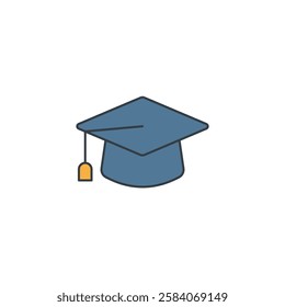Graduation Cap icon symbol vector illustration isolated on white background