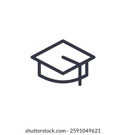graduation cap icon symbol vector sign isolated on white background illustration for graphic and web design