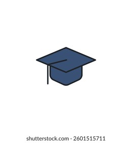 Graduation Cap icon symbol vector illustration isolated on white background