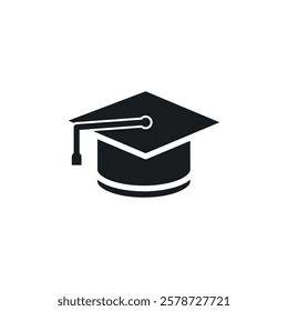 Graduation cap icon Thin line art collection
