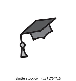 Graduation Cap Icon In Trendy  Design Vector Eps 10