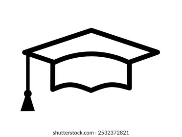 graduation cap icon with trendy design