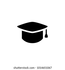 Graduation cap Icon in trendy flat style isolated on white background.
