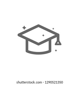 Graduation cap Icon in trendy flat style isolated on white background. Education symbol for your web design, logo, UI. Vector illustration