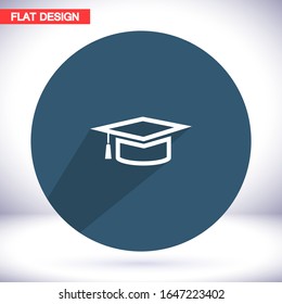 Graduation cap icon in trendy flat style isolated on background. Education symbol for your web design, logo, user interface. Vector illustration, EPS10.
