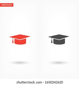 Graduation cap icon in trendy flat style isolated on background. Education symbol for your web design, logo, user interface. Vector illustration, EPS10.